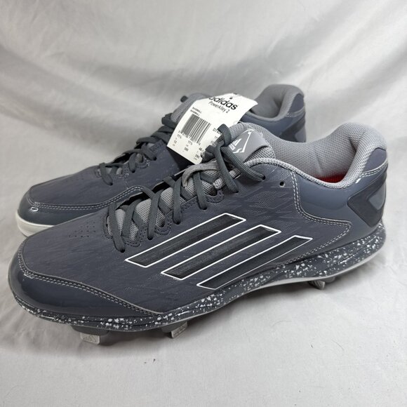 Adidas‎ PowerAlley 2 Baseball Shoes Mens Size 11.5 Metal Cleats D74063 Gray New main image 9